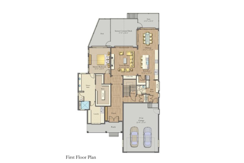 Dream House Plan - Floor Plan - Main Floor for Farmhouse House Plan #1057-38 - 3 bed, 3.5 bath