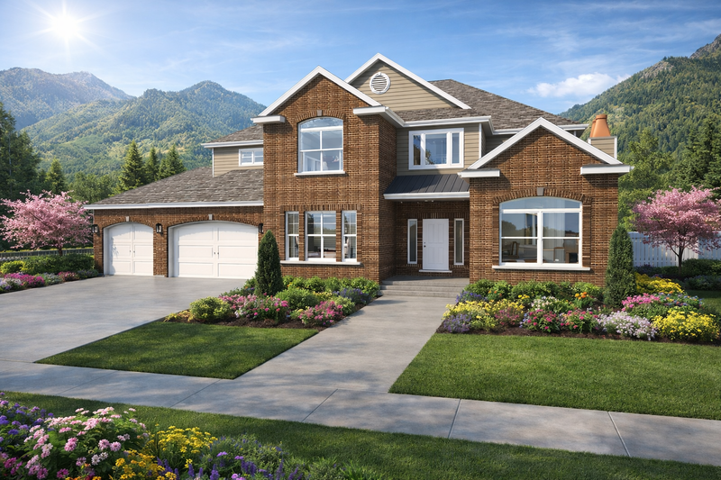 Architectural House Design - Exterior - Front Elevation 3 for Traditional House Plan #1060-444 - 4 bed, 3.5 bath