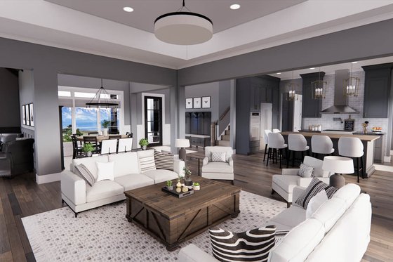 Interior - Family Room 1 for Farmhouse House Plan #51-1220 - 5 bed, 4.5 bath