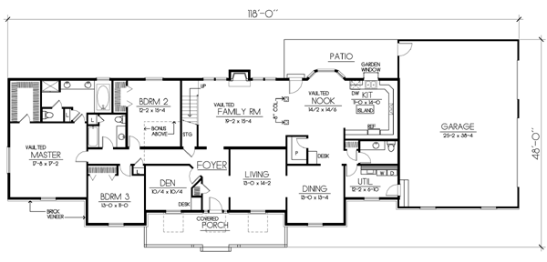 Country Floor Plan - Main Floor Plan #100-458