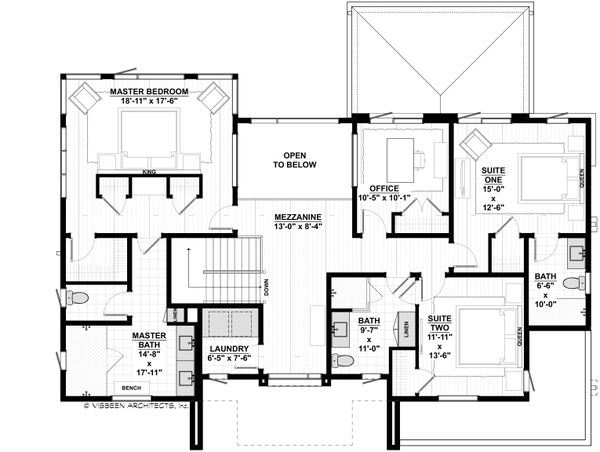Contemporary Floor Plan - Upper Floor Plan #928-353