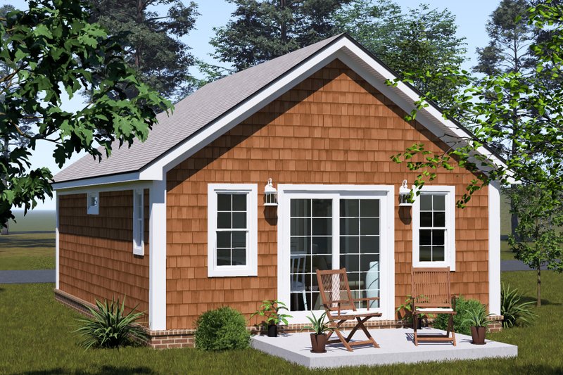 Dream House Plan - Exterior - Rear Elevation for Cottage House Plan #513-2443 - 1 bed, 1 bath