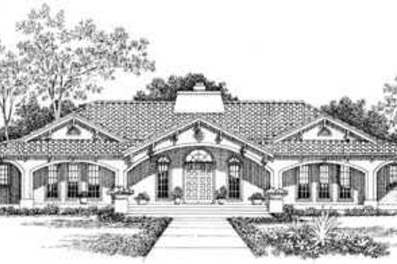 Exterior - Other Elevation for Mediterranean House Plan #72-177 - 4 bed, 3.5 bath