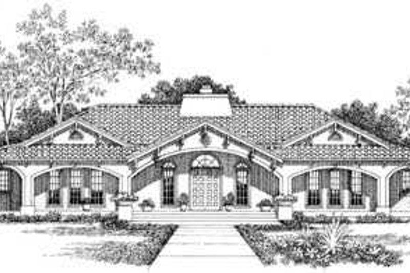 Dream House Plan - Exterior - Other Elevation for Mediterranean House Plan #72-177 - 4 bed, 3.5 bath