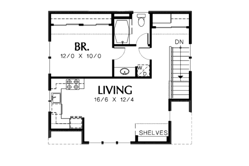 Dream House Plan - Floor Plan - Upper Floor for Craftsman House Plan #48-155 - 1 bed, 0 bath