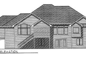 Exterior - Rear Elevation for European House Plan #70-451 - 4 bed, 3.5 bath