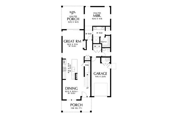 Floor Plan - Main Floor for Farmhouse House Plan #48-1074 - 4 bed, 2.5 bath