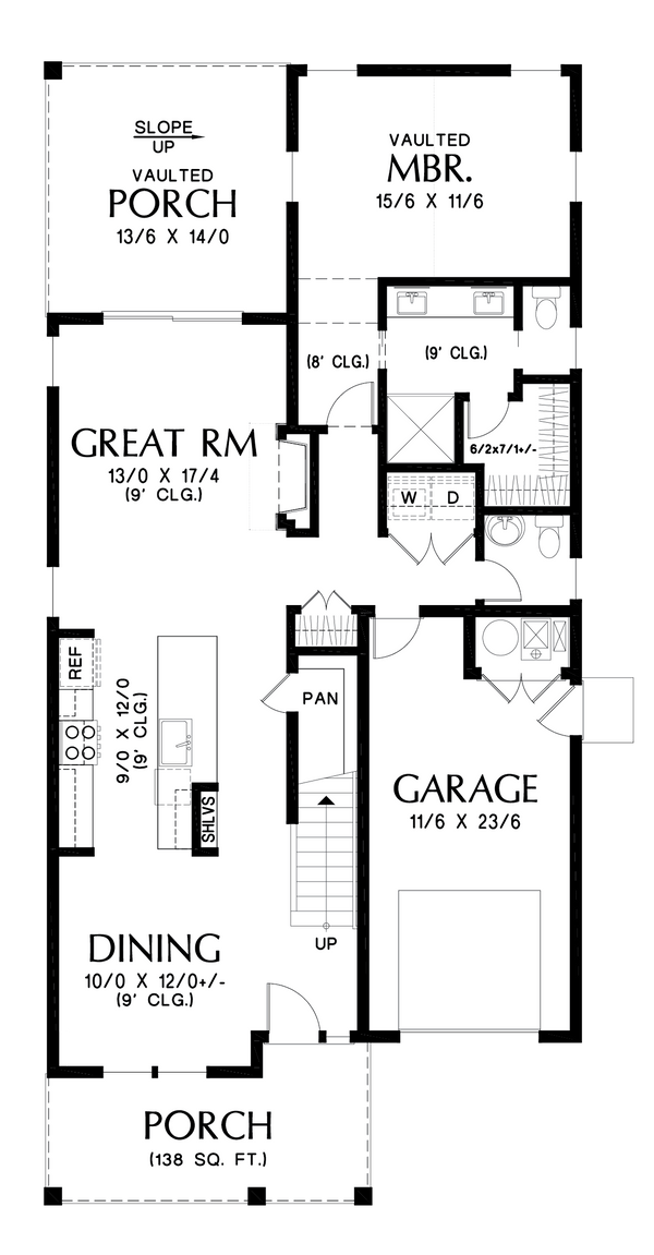 House Blueprint - Farmhouse Floor Plan - Main Floor Plan #48-1074