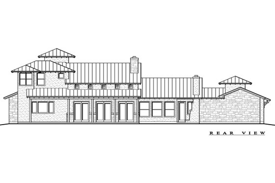 Exterior - Rear Elevation for Craftsman House Plan #935-11 - 4 bed, 4.5 bath