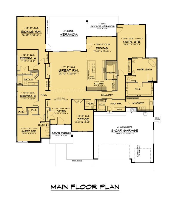 Contemporary Floor Plan - Main Floor Plan #1066-168