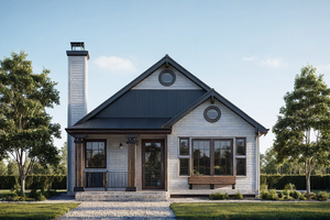 Cottage Exterior - Front Elevation Plan #515-18