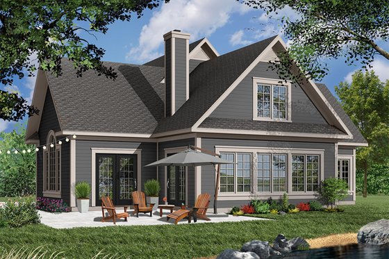 Exterior - Rear Elevation 2 for Farmhouse House Plan #23-230 - 3 bed, 2 bath