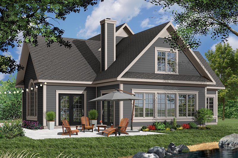 Dream House Plan - Exterior - Rear Elevation 2 for Farmhouse House Plan #23-230 - 3 bed, 2 bath