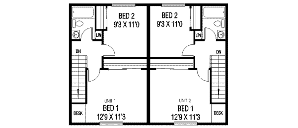 Traditional Floor Plan - Upper Floor Plan #60-616