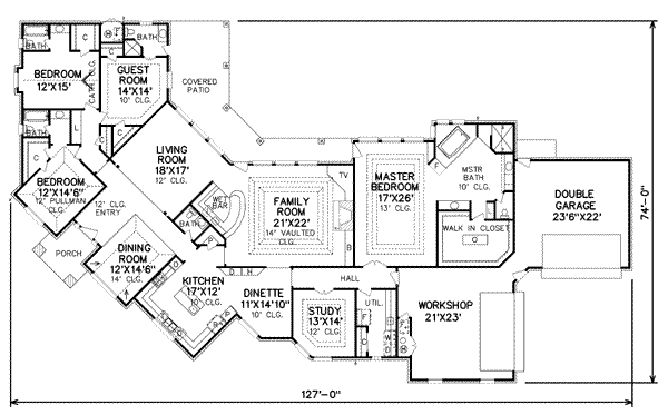 Traditional Floor Plan - Main Floor Plan #65-186