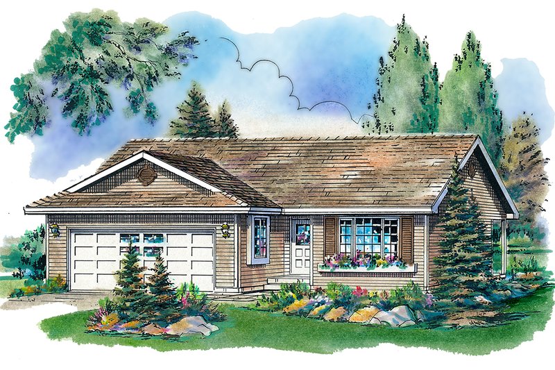 Architectural House Design - Ranch Exterior - Front Elevation Plan #18-1012