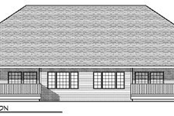 Exterior - Rear Elevation for Traditional House Plan #70-893 - 2 bed, 2 bath