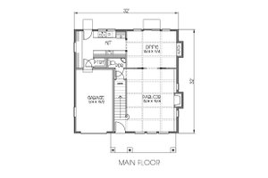 Floor Plan - Main Floor for Craftsman House Plan #423-64 - 3 bed, 2.5 bath