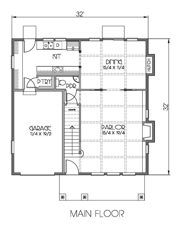 Craftsman Floor Plan - Main Floor Plan #423-64