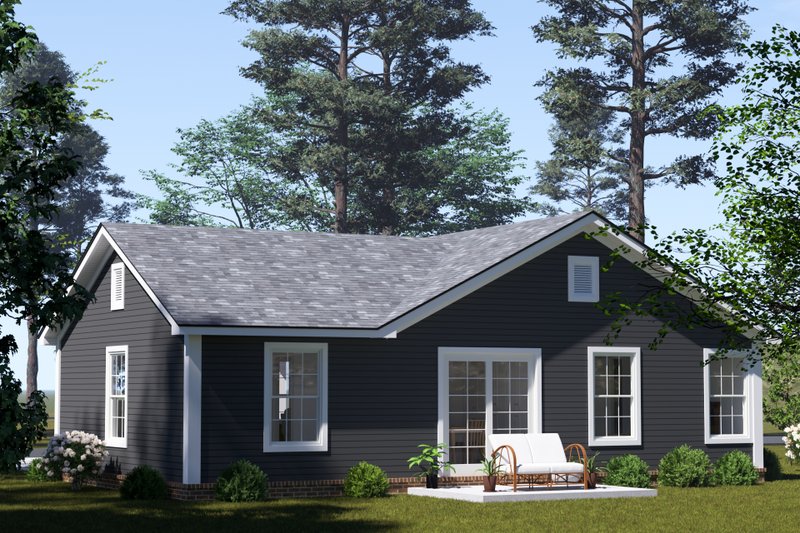 House Plan Design - Exterior - Rear Elevation for Cottage House Plan #513-2394 - 2 bed, 1 bath