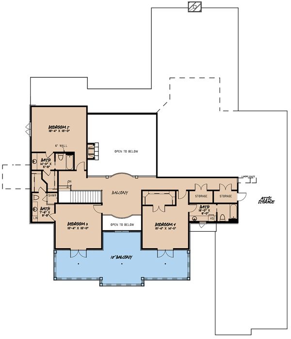 Dream House Plan - Mediterranean Floor Plan - Upper Floor Plan #923-135