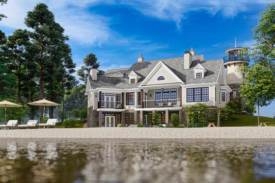 Exterior - Rear Elevation 2 for Beach House Plan #54-597 - 4 bed, 3 bath