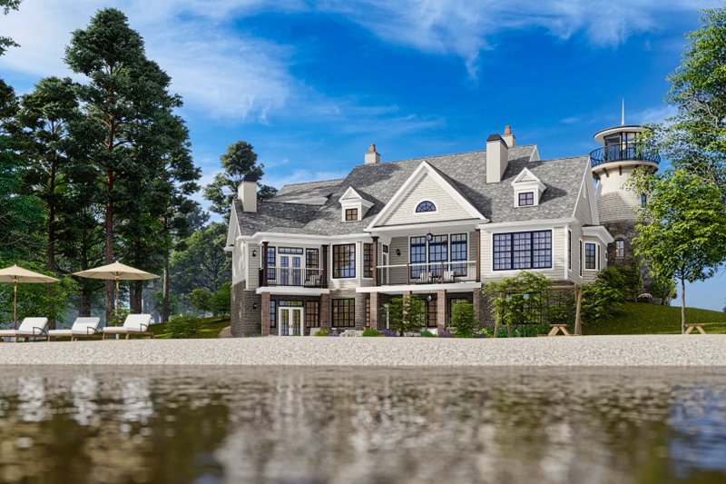House Blueprint - Exterior - Rear Elevation 2 for Beach House Plan #54-597 - 4 bed, 3 bath