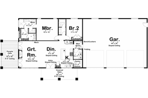 Floor Plan - Main Floor for Barndominium House Plan #455-252 - 2 bed, 2 bath