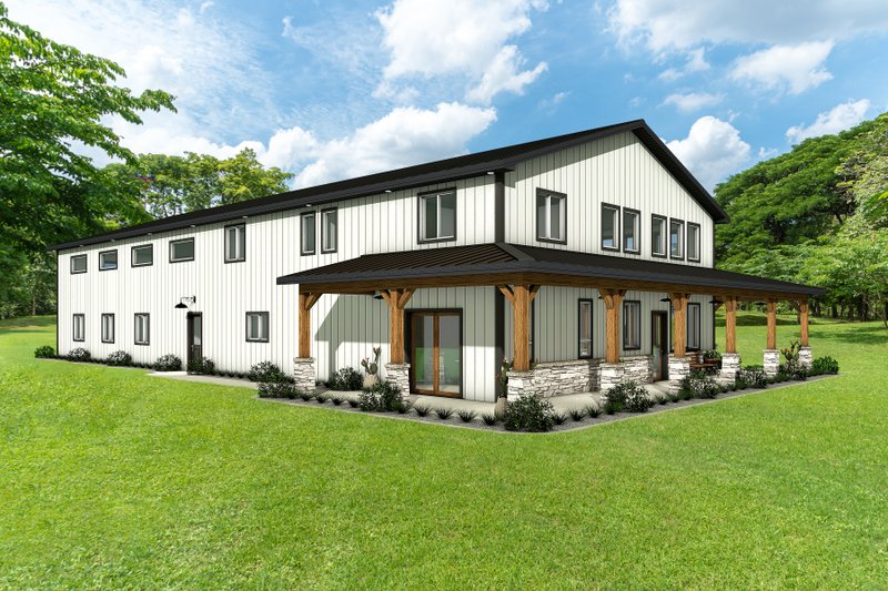 Dream House Plan - Exterior - Rear Elevation 4 for Barndominium House Plan #1084-16 - 3 bed, 2.5 bath