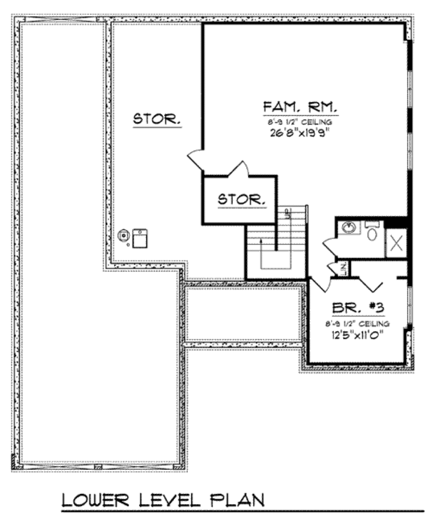 House Plan Design - Ranch Floor Plan - Lower Floor Plan #70-817
