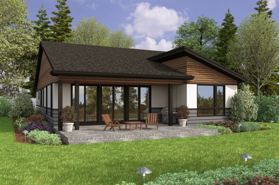 Exterior - Rear Elevation for Contemporary House Plan #48-1046 - 4 bed, 2.5 bath