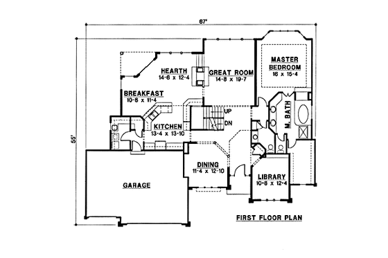 Floor Plan - Main Floor for European House Plan #67-190 - 4 bed, 4 bath