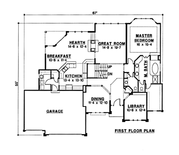 European Floor Plan - Main Floor Plan #67-190