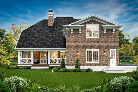 Exterior - Rear Elevation 2 for Classical House Plan #119-253 - 5 bed, 3.5 bath