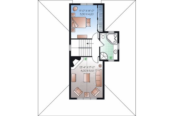 Floor Plan - Upper Floor for Traditional House Plan #23-826 - 4 bed, 2.5 bath