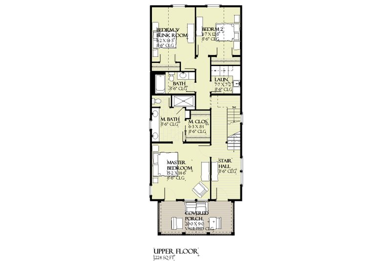 Dream House Plan - Floor Plan - Upper Floor for Beach House Plan #901-165 - 5 bed, 3.5 bath