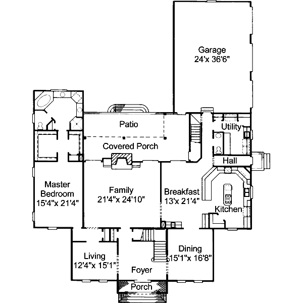 European Style House Plan - 5 Beds 3.5 Baths 4584 Sq/Ft Plan #37-223 ...