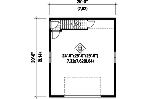 Floor Plan - Main Floor for Country House Plan #25-4750 - 1 bed, 1 bath