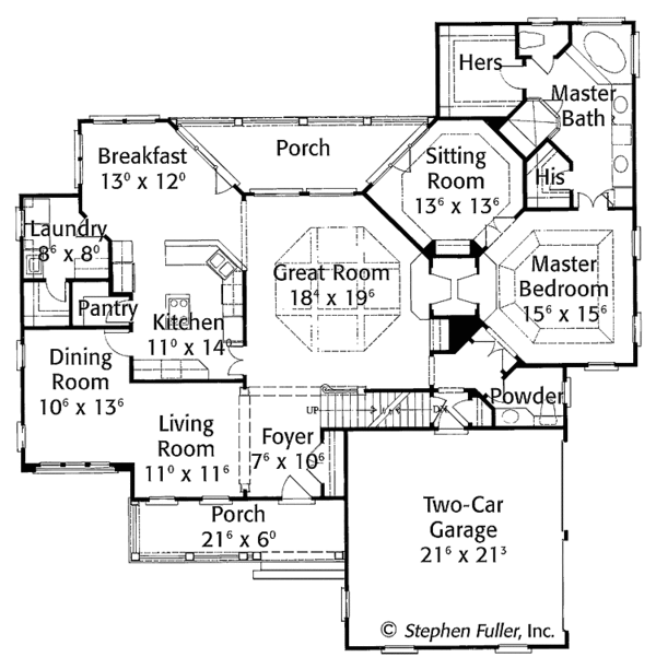 Dream House Plan - European Floor Plan - Main Floor Plan #429-369