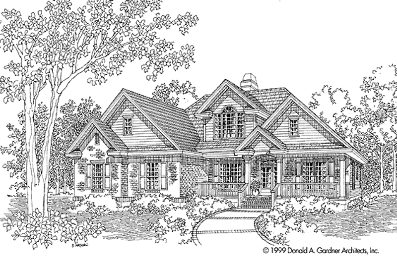 Home Plan - Exterior - Front Elevation 4 for Country House Plan #929-470 - 4 bed, 3 bath