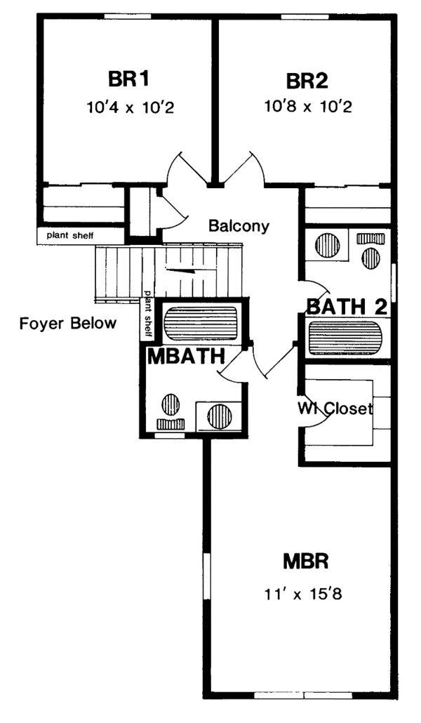 Home Plan - Colonial Floor Plan - Upper Floor Plan #316-147