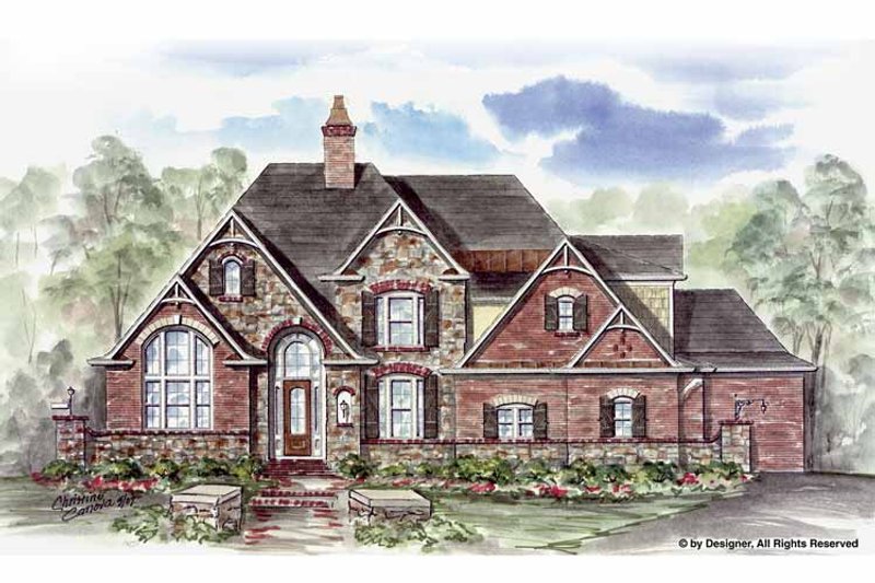 Dream House Plan - Exterior - Front Elevation 3 for European House Plan #54-276 - 4 bed, 4.5 bath