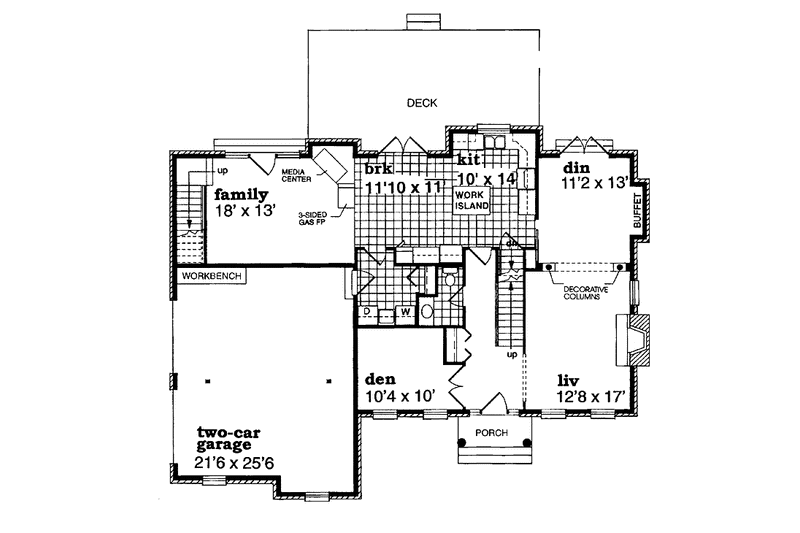 Home Plan - Floor Plan - Main Floor for Classical House Plan #47-892 - 4 bed, 2.5 bath