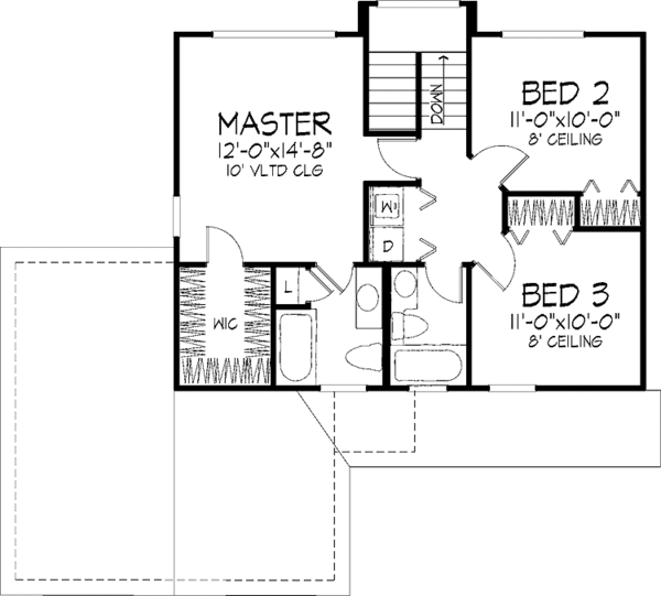 Home Plan - Country Floor Plan - Upper Floor Plan #320-550