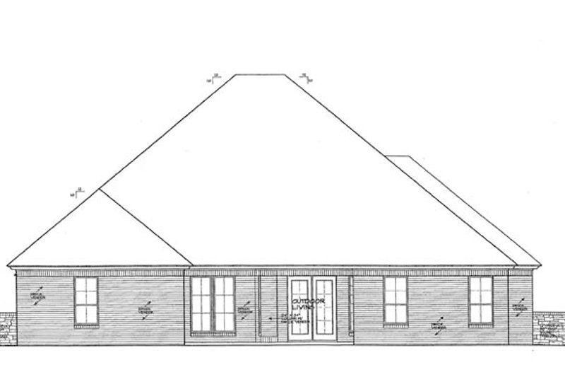 Architectural House Design - Exterior - Rear Elevation for European House Plan #310-1274 - 4 bed, 3 bath