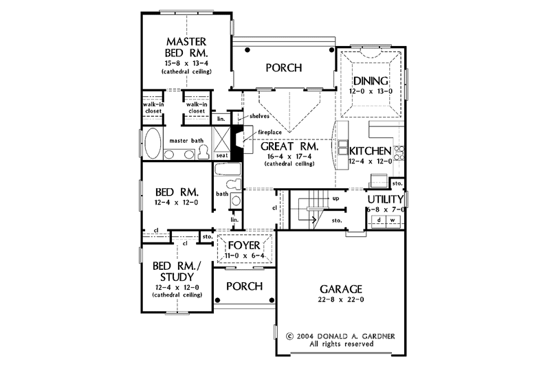 Dream House Plan - Floor Plan - Main Floor for Ranch House Plan #929-725 - 3 bed, 2 bath
