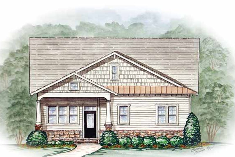 Dream House Plan - Craftsman Exterior - Front Elevation Plan #54-212