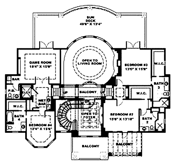 House Plan Design - Mediterranean Floor Plan - Upper Floor Plan #1017-46