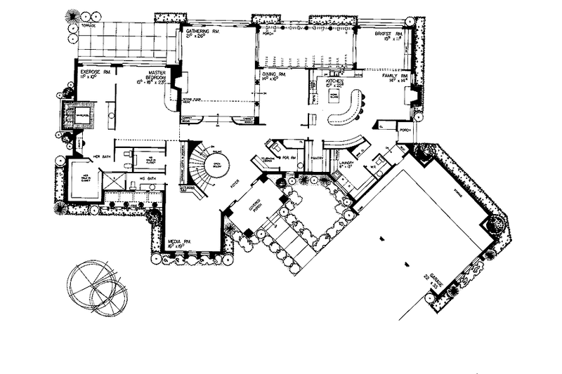 Home Plan - Floor Plan - Main Floor for Contemporary House Plan #72-796 - 4 bed, 4 bath