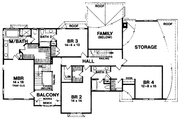 Architectural House Design - Traditional Floor Plan - Upper Floor Plan #328-291